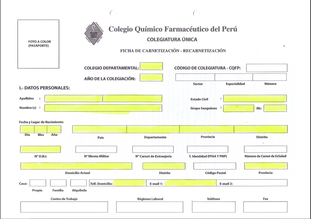 Requisitos para Inscripción - Colegio Químico Farmacéutico Departamental de  Lima