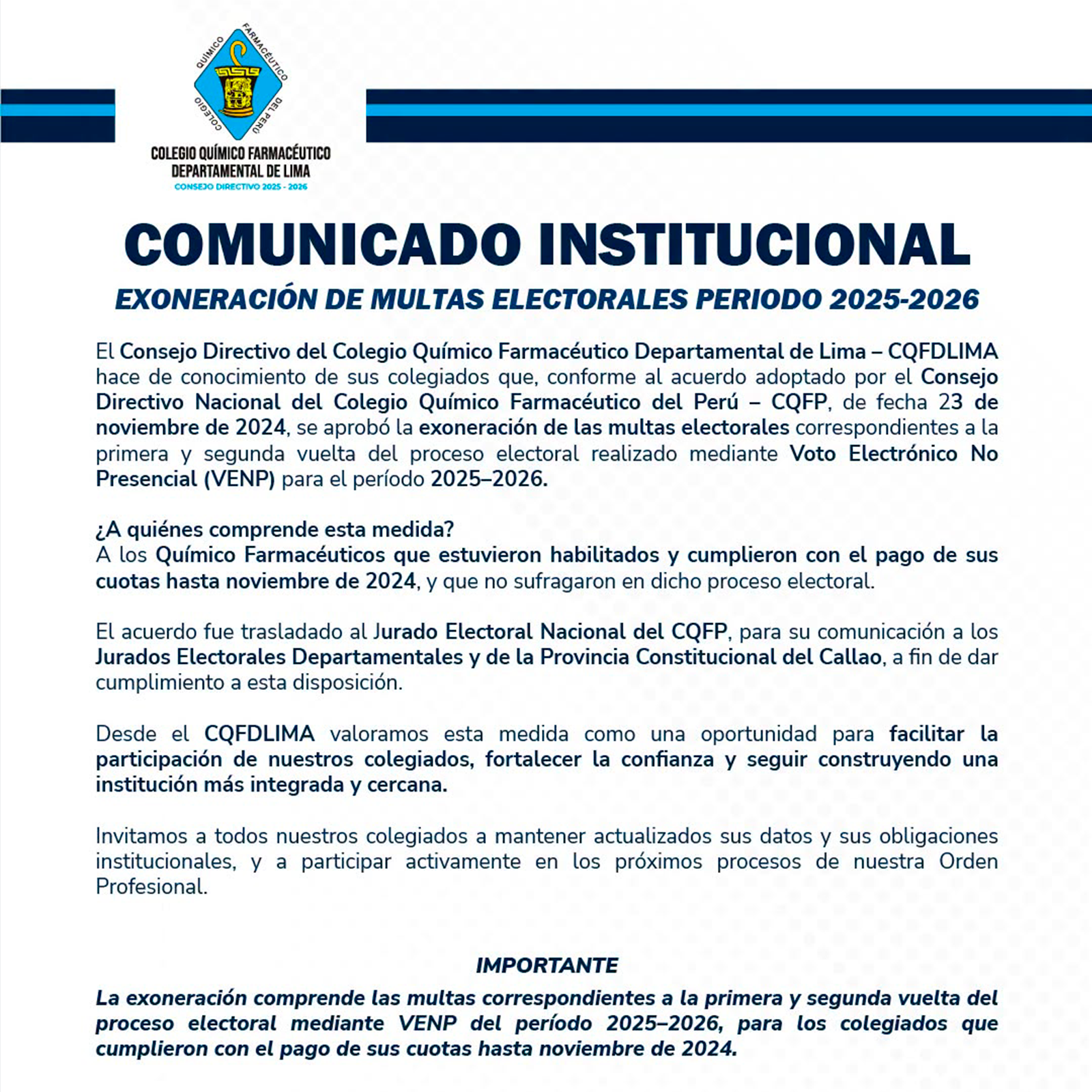 Exoneración de Multas Electorales